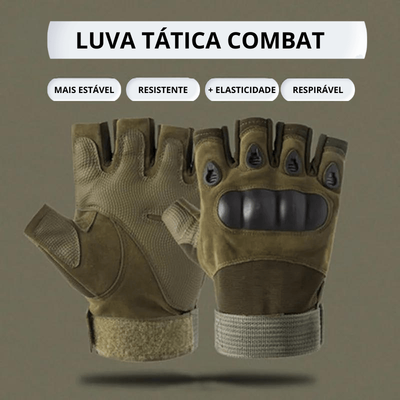 Luva Combat Meio Dedo Tática - Rocktude