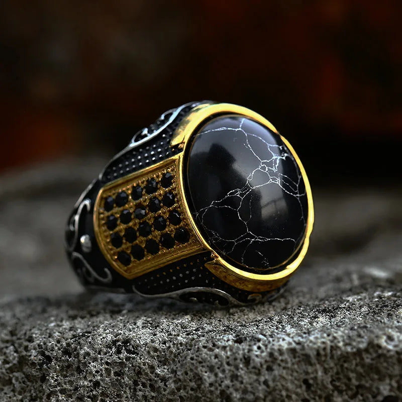 Anel Masculino Black Stone