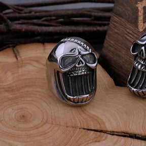 Anel Caveira Skull Abridor de Garrafa Aço Inox - Rocktude