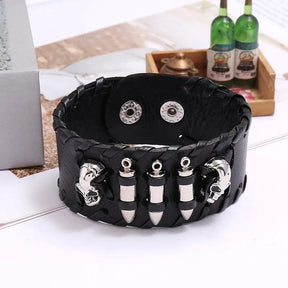 Pulseira De Couro Genuíno Cuff - Rocktude