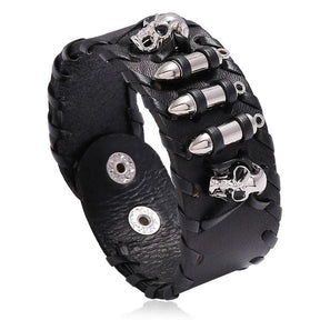 Pulseira De Couro Genuíno Cuff - Rocktude