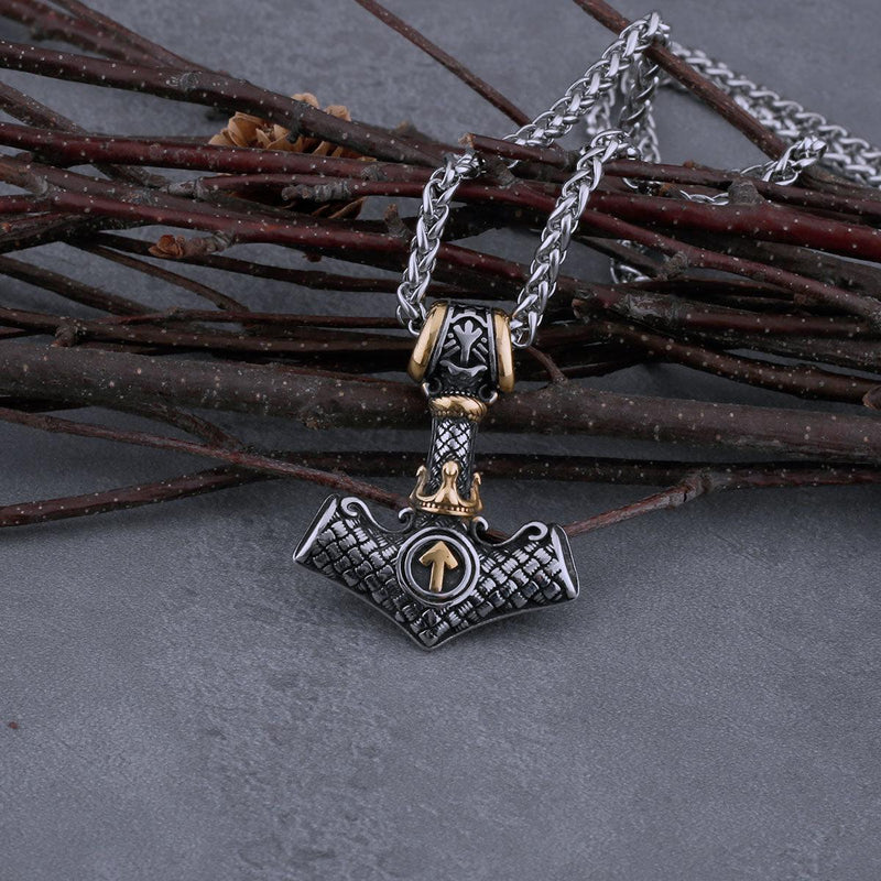 Colar Thor Amuleto Odin Aço Inox - Rocktude