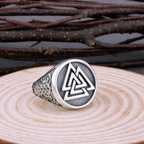 Anel Amuleto Valknut Aço Inox - Rocktude