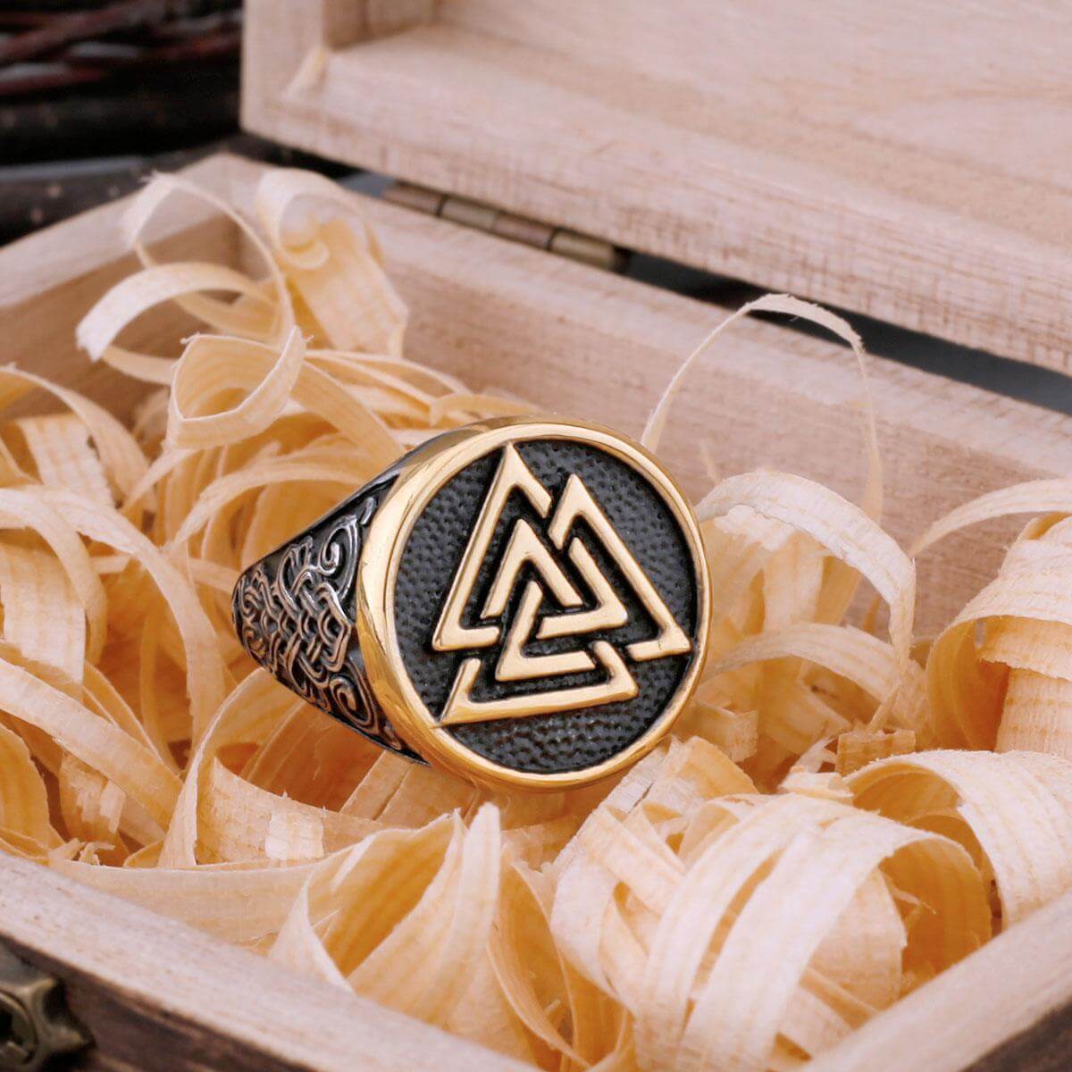 Anel Amuleto Valknut Aço Inox - Rocktude