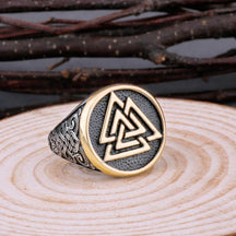 Anel Amuleto Valknut Aço Inox - Rocktude