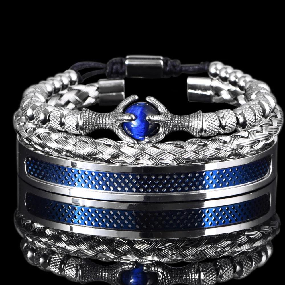 Pulseira Conjunto Super Luxo Olho de Tigre - Rocktude