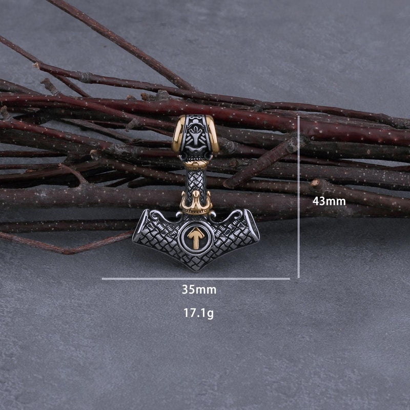 Colar Thor Amuleto Odin Aço Inox - Rocktude