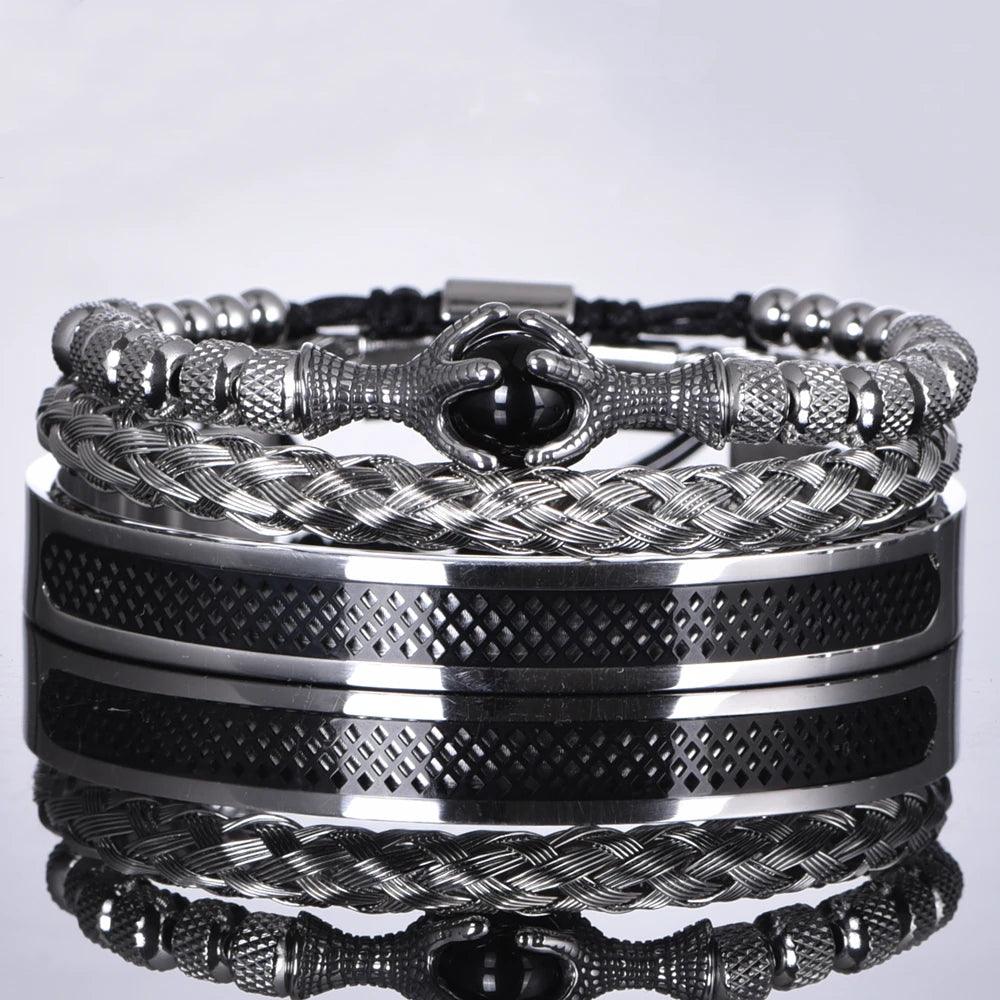 Pulseira Conjunto Super Luxo Olho de Tigre - Rocktude