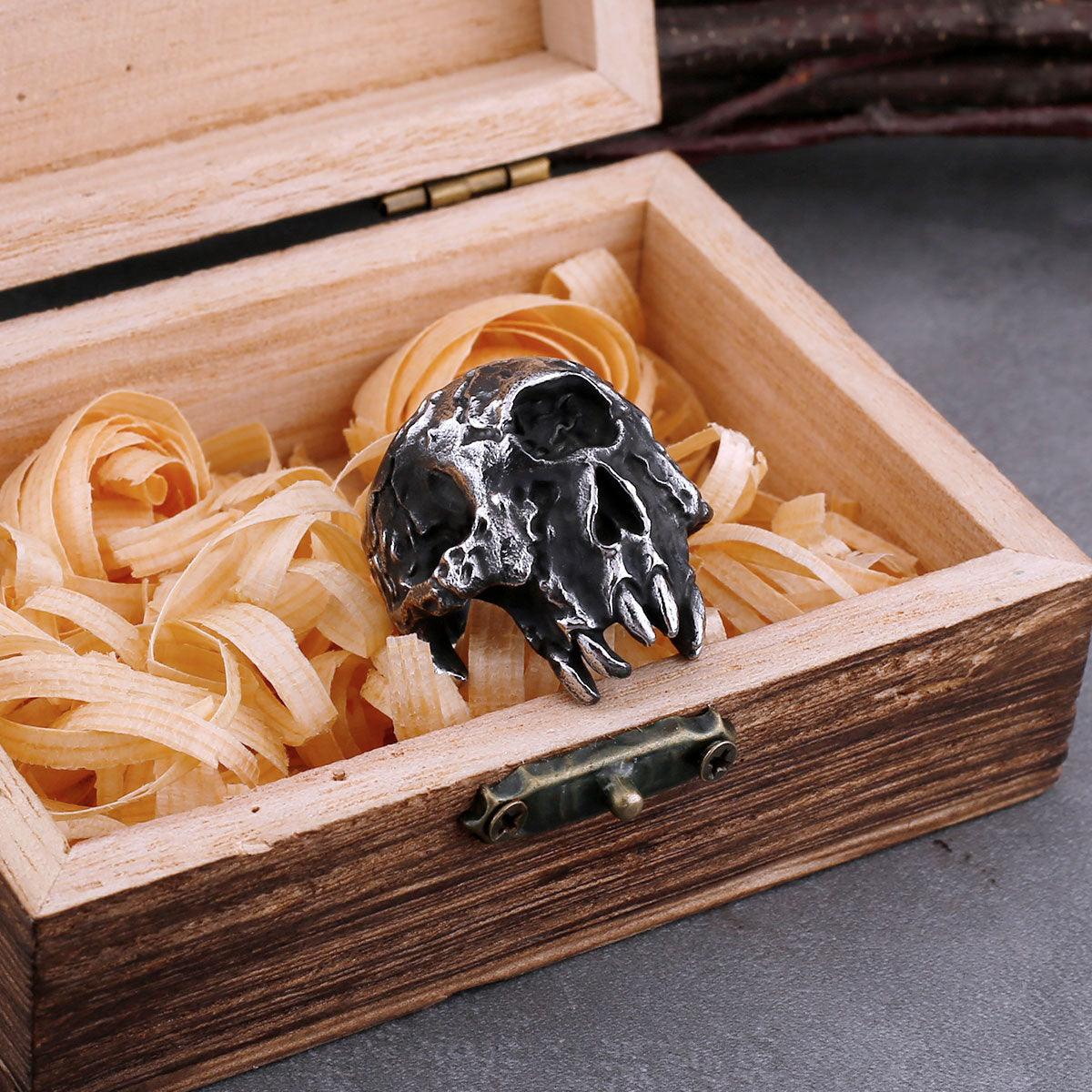 Anel Skull Alien Aço Inox - Rocktude