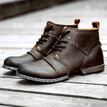 Bota Coturno Masculino em Couro Genuíno - Rocktude