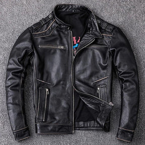 Jaqueta Couro Genuíno Masculina Original - Rocktude