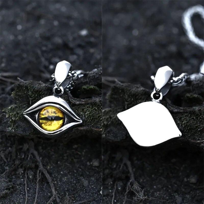 Colar Dangle Olho Amarelo - Rocktude