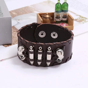 Pulseira De Couro Genuíno Cuff - Rocktude